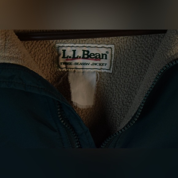 Sz L- Vintage 90’s L.L. Bean Three-Season fleece lined jacket men’s green - Picture 3 of 4